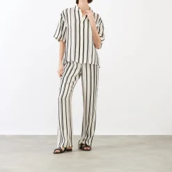Elain Striped Wide Leg Trousers Women Trousers & Shorts