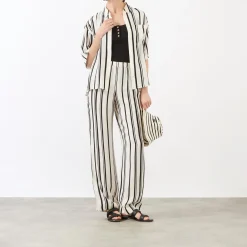 Elain Striped Wide Leg Trousers Women Trousers & Shorts