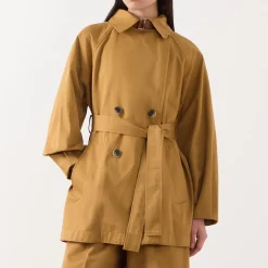 Best Elis Double-Breasted Belted Trench Coat Women Coats & Jackets