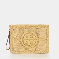 Ella Crochet Logo Pouch Bag Women Clutch Bags