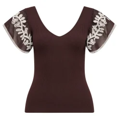 Clearance Elodie Floral Frill Sleeve Top Women Tops