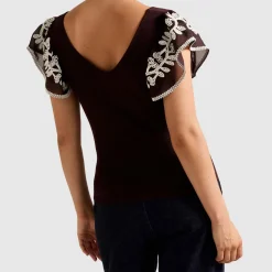 Clearance Elodie Floral Frill Sleeve Top Women Tops