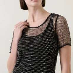 Best Embellished Mesh Top Women Tops