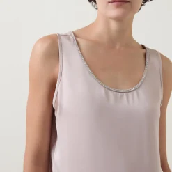 Embellished-Trim Tank Top Women Tops
