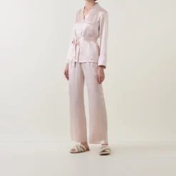 Outlet Emerald Tie-Fastening Silk Pyjama Set Women Sleepwear