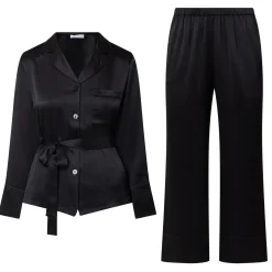 Discount Emerald Tie-Fastening Silk Pyjama Set Women Sleepwear