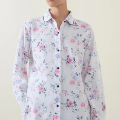 Hot English Rose Fleece Night Shirt Women Sleepwear