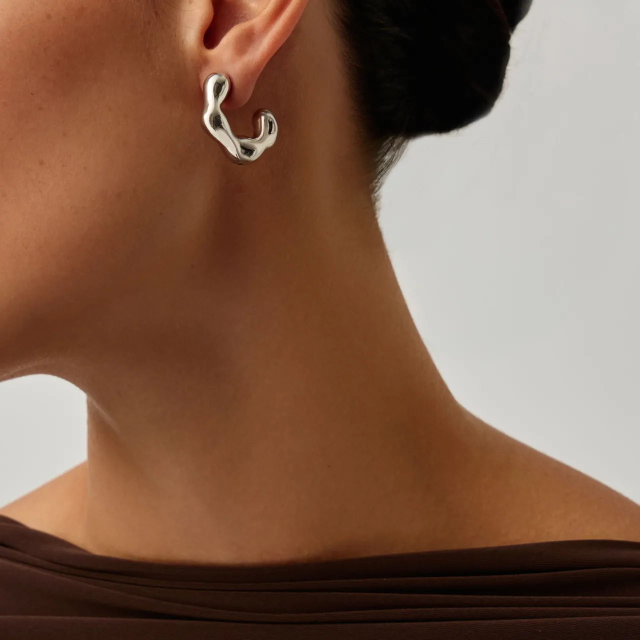 New Eny Puffy Medium Hoop Earrings Women Earrings