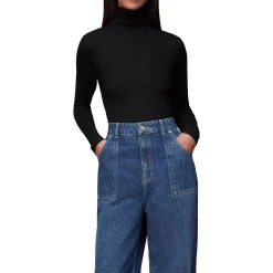 Sale Essential Ribbed Polo Neck Women Sweaters & Cardigans