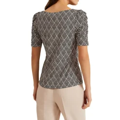 Hot Evelyn Geo Print Top Women Tops