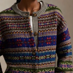 New Fairisle Knitted Cardigan Women Sweaters & Cardigans