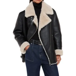 Outlet Faux Fur Aviator Jacket Women Coats & Jackets