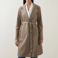 Best Faux Suede Wrap Coat Women Coats & Jackets