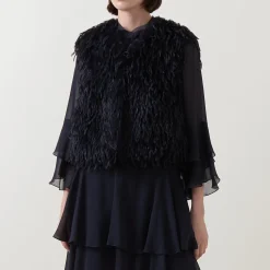 Clearance Feather Effect Gilet Women Coats & Jackets