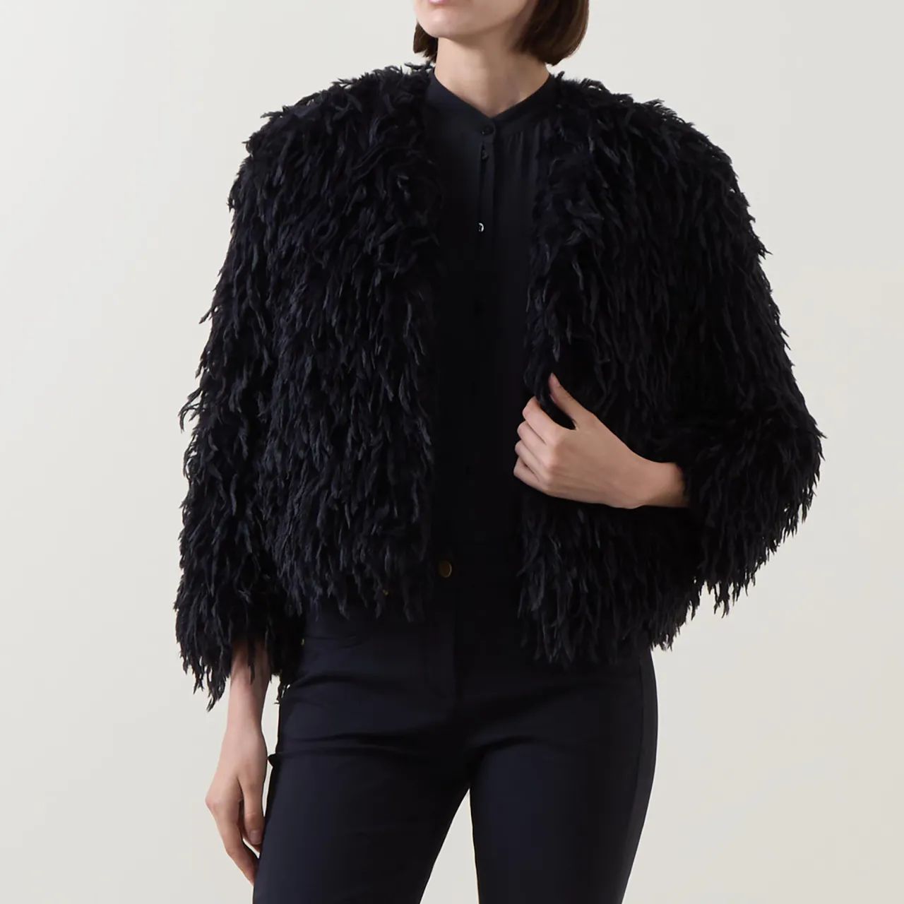 Hot Feather Effect Jacket Women Coats & Jackets
