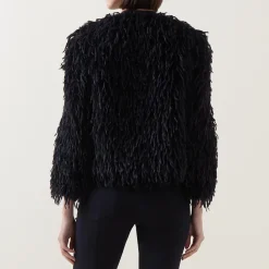 Hot Feather Effect Jacket Women Coats & Jackets