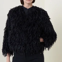 Hot Feather Effect Jacket Women Coats & Jackets