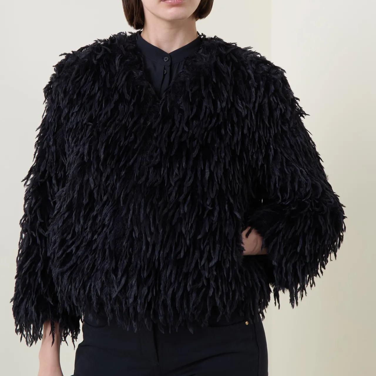 Hot Feather Effect Jacket Women Coats & Jackets