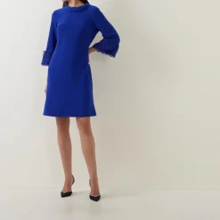 Best Feather-Trim Shift Dress Women Dresses