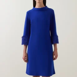 Best Feather-Trim Shift Dress Women Dresses