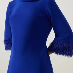 Best Feather-Trim Shift Dress Women Dresses