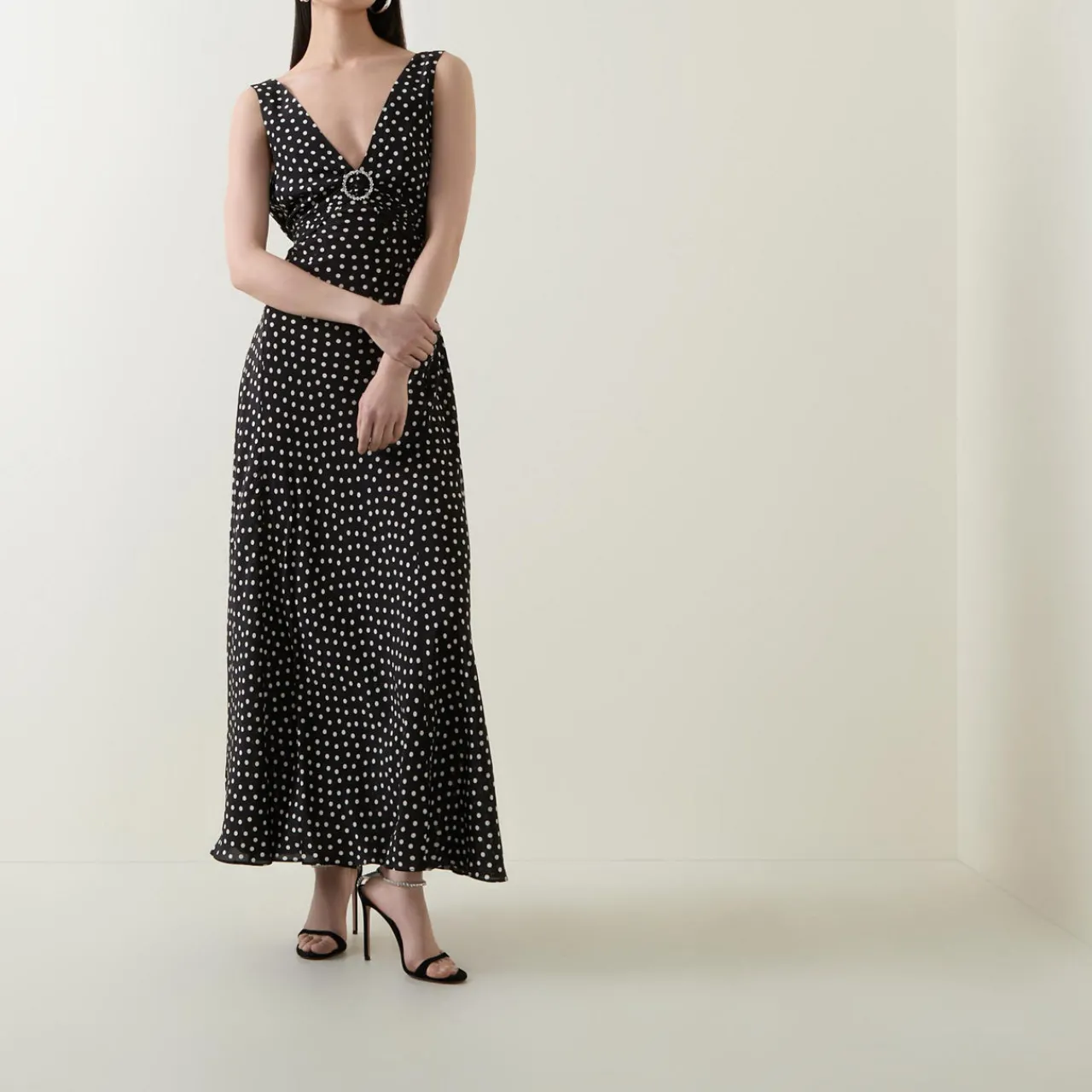 Clearance Federica Spotted Silk Dress Women Dresses