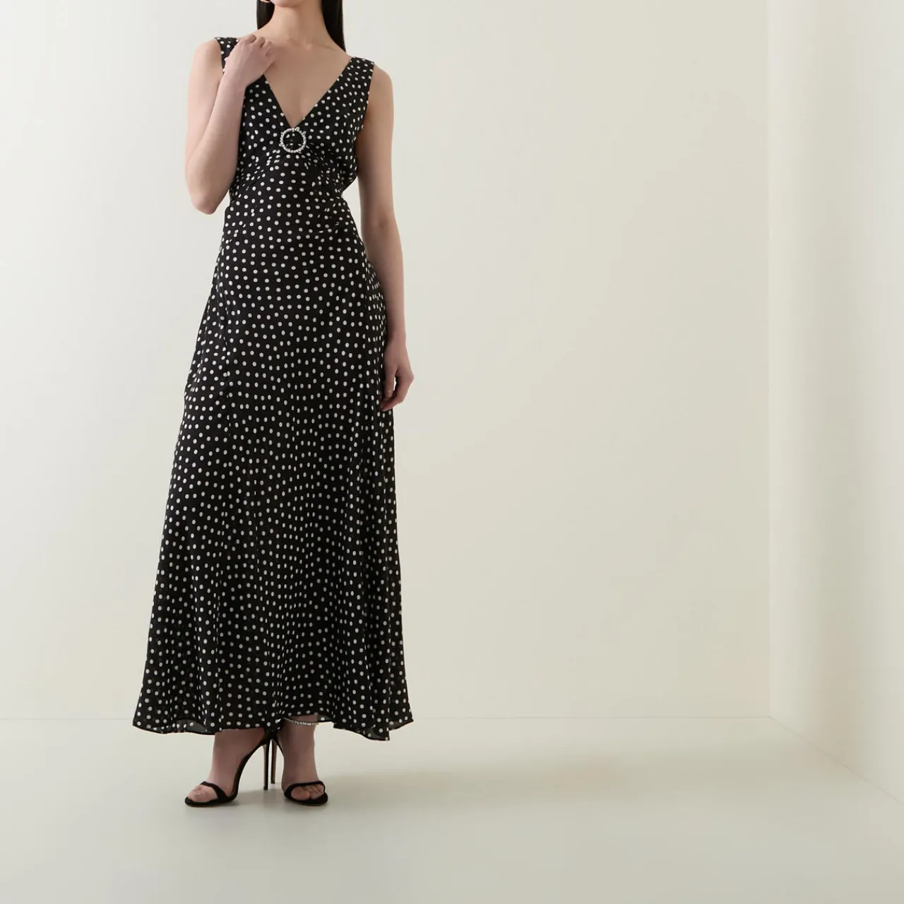 Clearance Federica Spotted Silk Dress Women Dresses