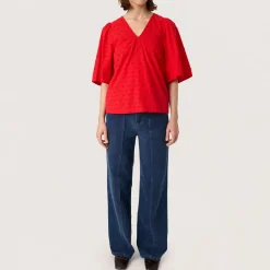 Felisia Textured Blouse Women Tops