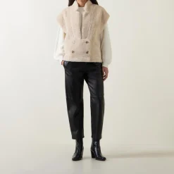 Best Fikaly Reversible Double-Breasted Gilet Women Coats & Jackets