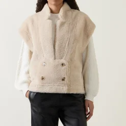 Best Fikaly Reversible Double-Breasted Gilet Women Coats & Jackets