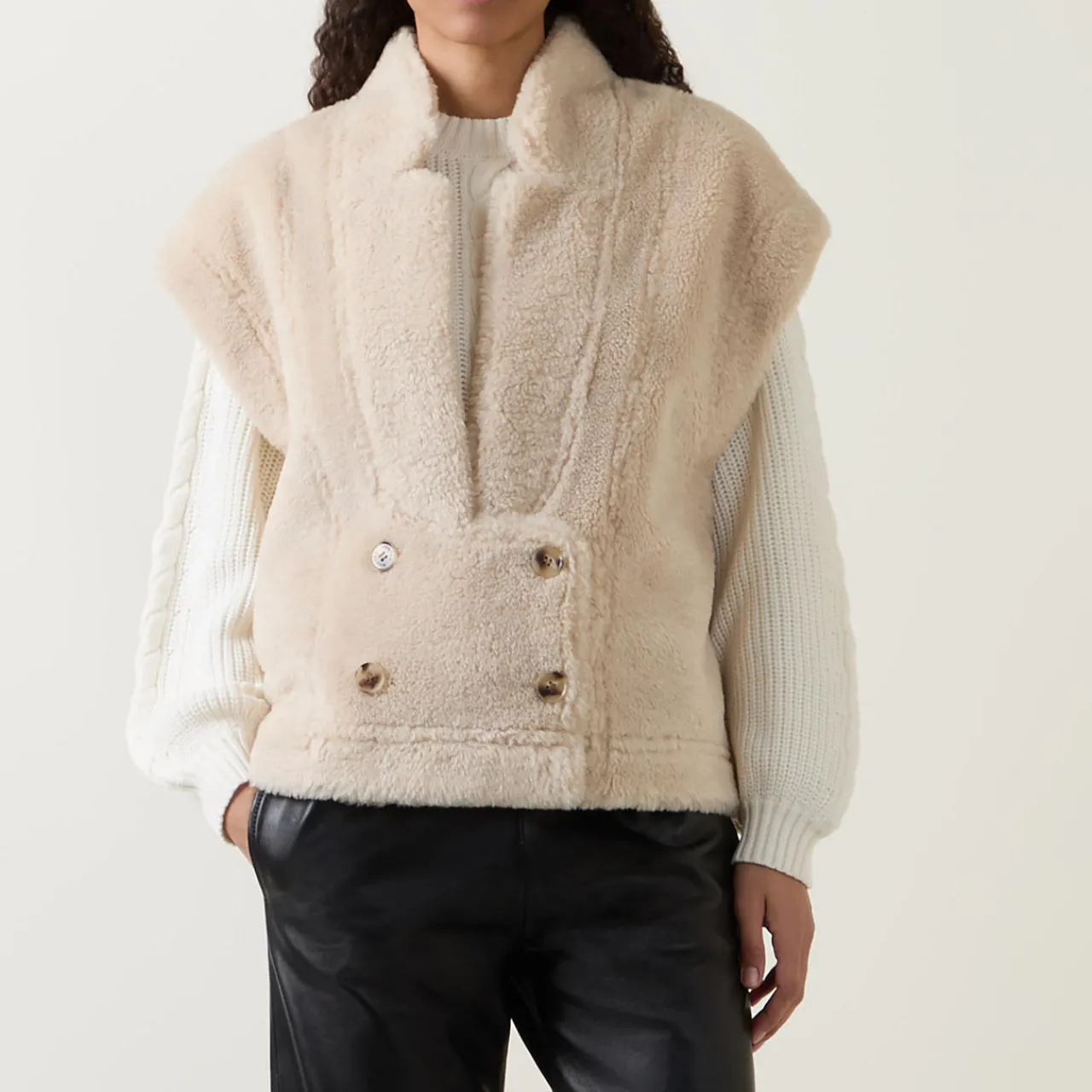 Best Fikaly Reversible Double-Breasted Gilet Women Coats & Jackets