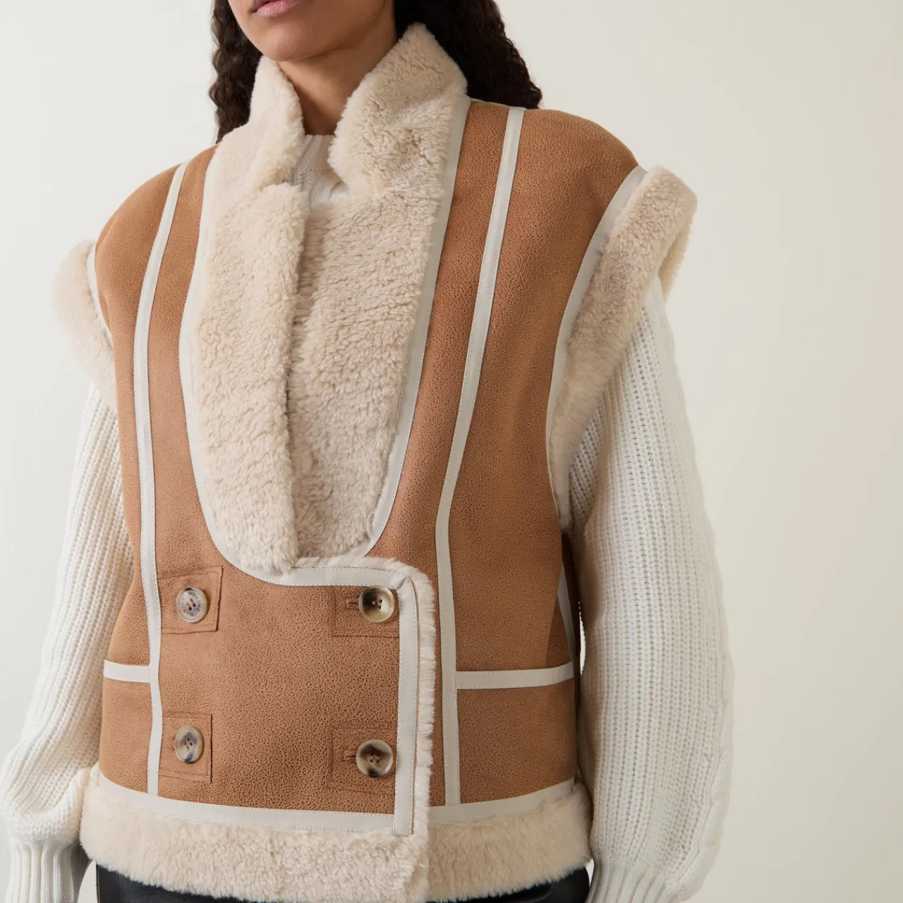 Best Fikaly Reversible Double-Breasted Gilet Women Coats & Jackets
