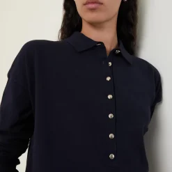 Clearance Fine Knit Polo Shirt Women Sweaters & Cardigans