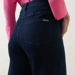 Outlet Flared Leg Cropped Jeans Women Denim