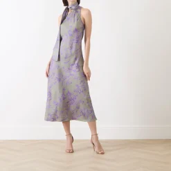 Outlet Flash Floral Scarf Dress Women Occasion Dressing