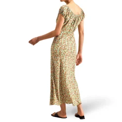 Floral Bow Detail Flared Dress Women Dresses