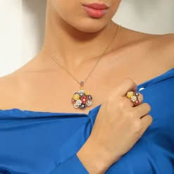 Clearance Floral Cluster Pendant Necklace Women Necklaces