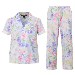 New Floral Cropped Pyjama Set Women Sleepwear
