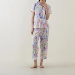 New Floral Cropped Pyjama Set Women Sleepwear