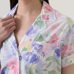 New Floral Cropped Pyjama Set Women Sleepwear