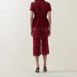 Outlet Floral Lace Peplum Pencil Dress Women Mother Of The Bride|Occasion Dressing