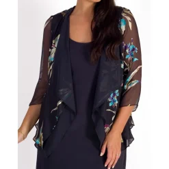 Online Floral Open Front Shrug Women Coats & Jackets