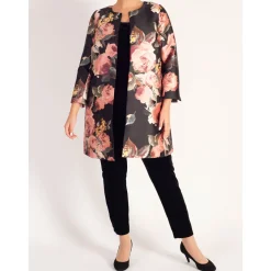 Hot Floral Placement Coat Women Coats & Jackets