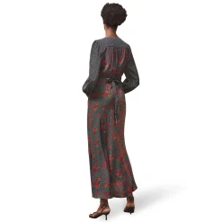 Sale Floral Polka Dot Flared Dress Women Dresses