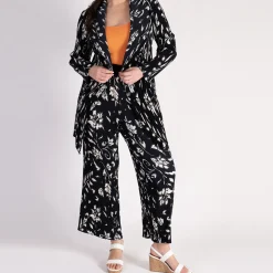 Discount Floral Print Plissé Pleated Trousers Women Trousers & Shorts