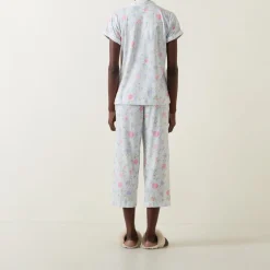 Best Floral Striped Cropped Pyjama Set Women Sleepwear