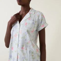 Best Floral Striped Cropped Pyjama Set Women Sleepwear