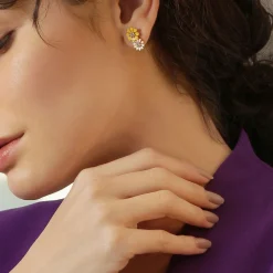 Outlet Floral Stud Earrings Women Earrings