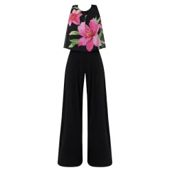 New Floral Wide Leg Jumpsuit Women Jumpsuits