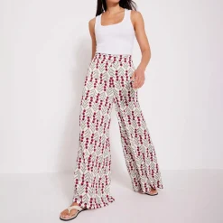 Discount Floral Wide Leg Trousers Women Trousers & Shorts